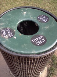 Trash bin at Woodworth